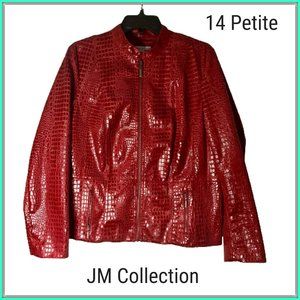 JM Collection Women's Faux Snakeskin Jacket Petite 14